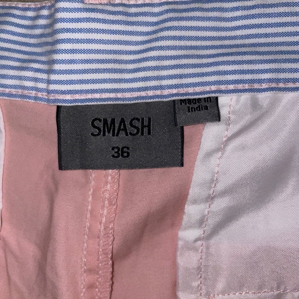 New Mens Smash Chino Shorts Pink flat front Se 36 - Picture 5 of 8